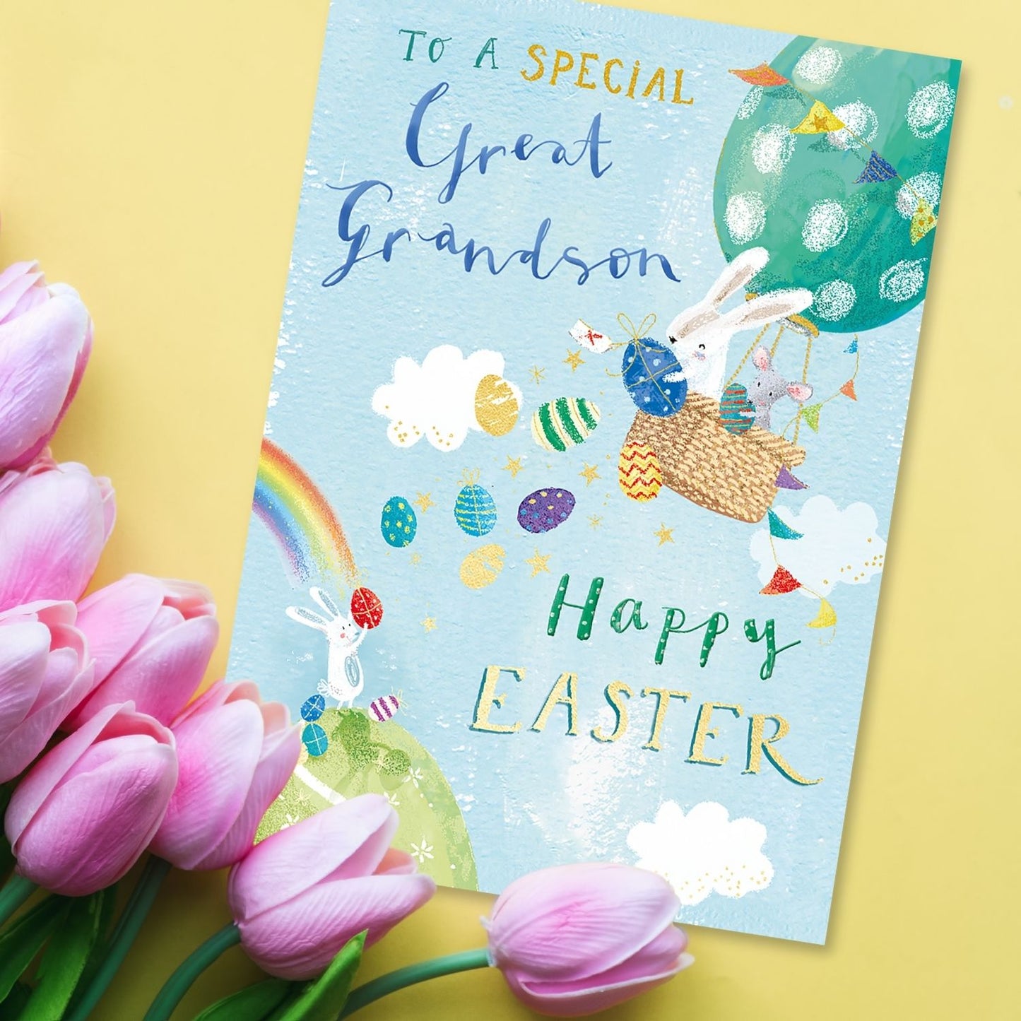 A Special Great-Grandson Hoppy Holidays Cute Easter Greeting Card