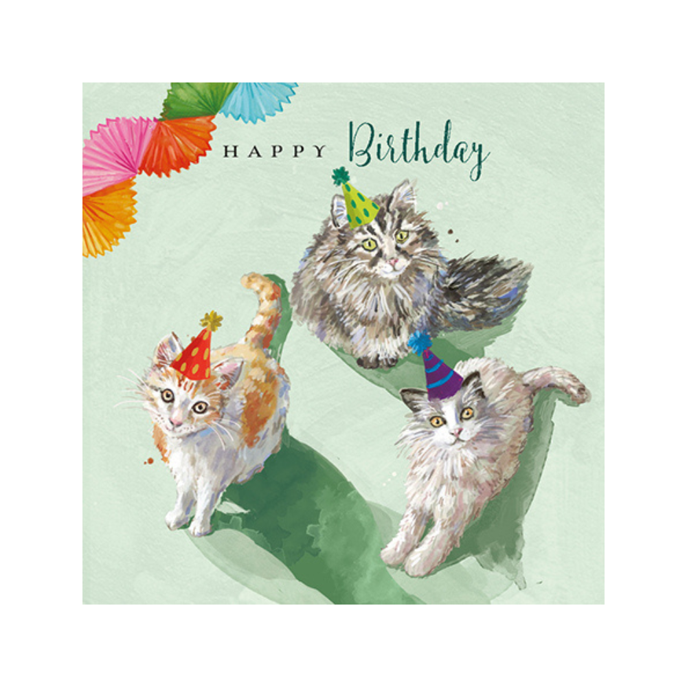 Cats Feline Friends Happy Birthday Greeting Card