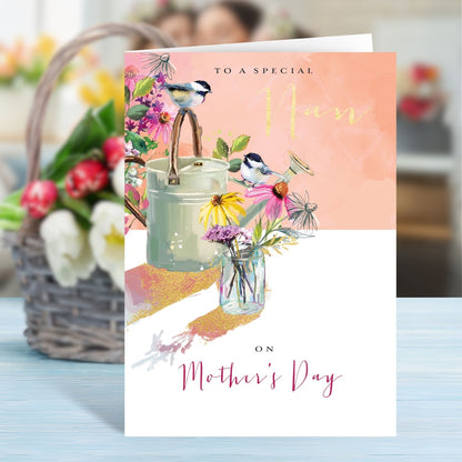 To A Special Nan Tweet-Tastic Garden Traditional Mother's Day Greeting Card