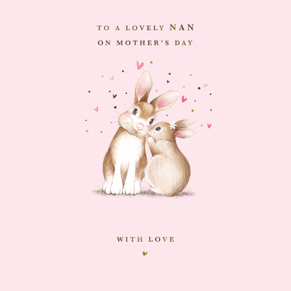 To A Lovely Nan Grandbunny's Love Artistic Mother's Day Greeting Card