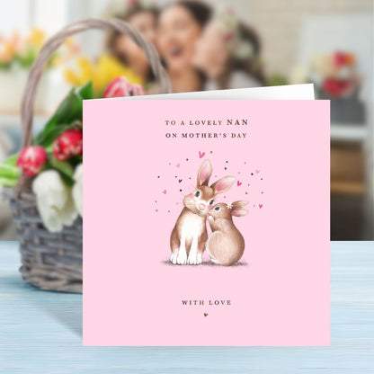 To A Lovely Nan Grandbunny's Love Artistic Mother's Day Greeting Card
