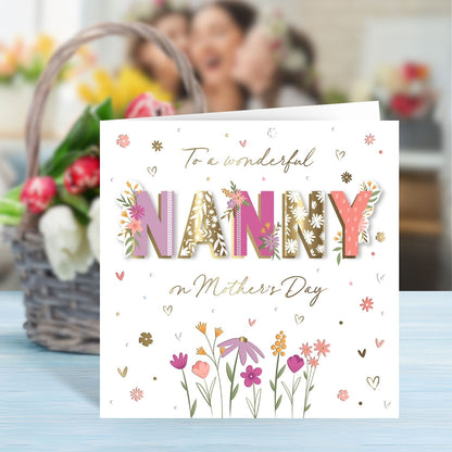 To A Wonderful Nanny Love In Bloom Mother's Day Hand-Finished Greeting Card