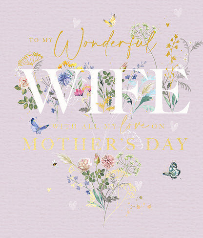 To My Wonderful Wife Mum's Wonderland Artistic Mother's Day Greeting Card
