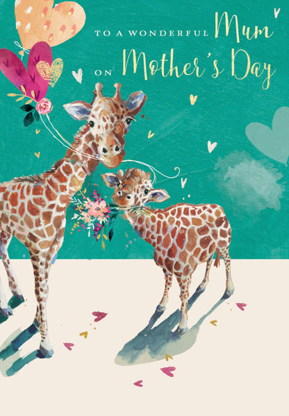 To A Wonderful Mum Giraffe-Tastic Love Hand-Finished Mother's Day Greeting Card