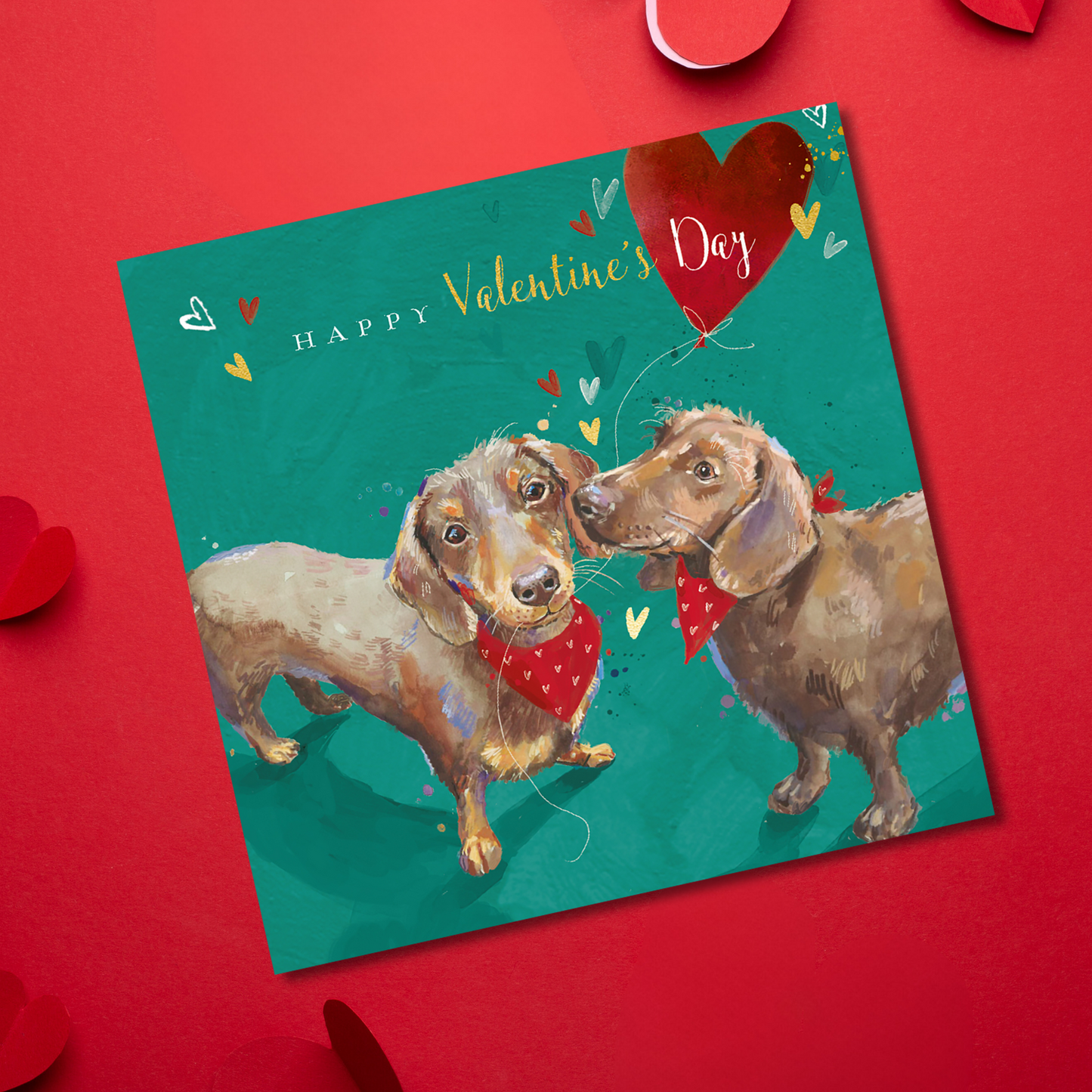 Happy Valentine's Day Double The Love! Valentines Day Artistic Greeting Card