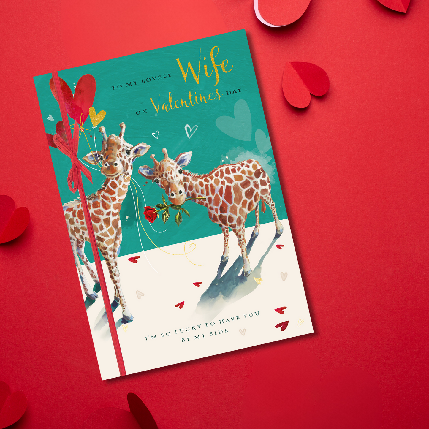 I'm So Lucky Happy Giraffentine's Day! Valentine's Day Greeting Card