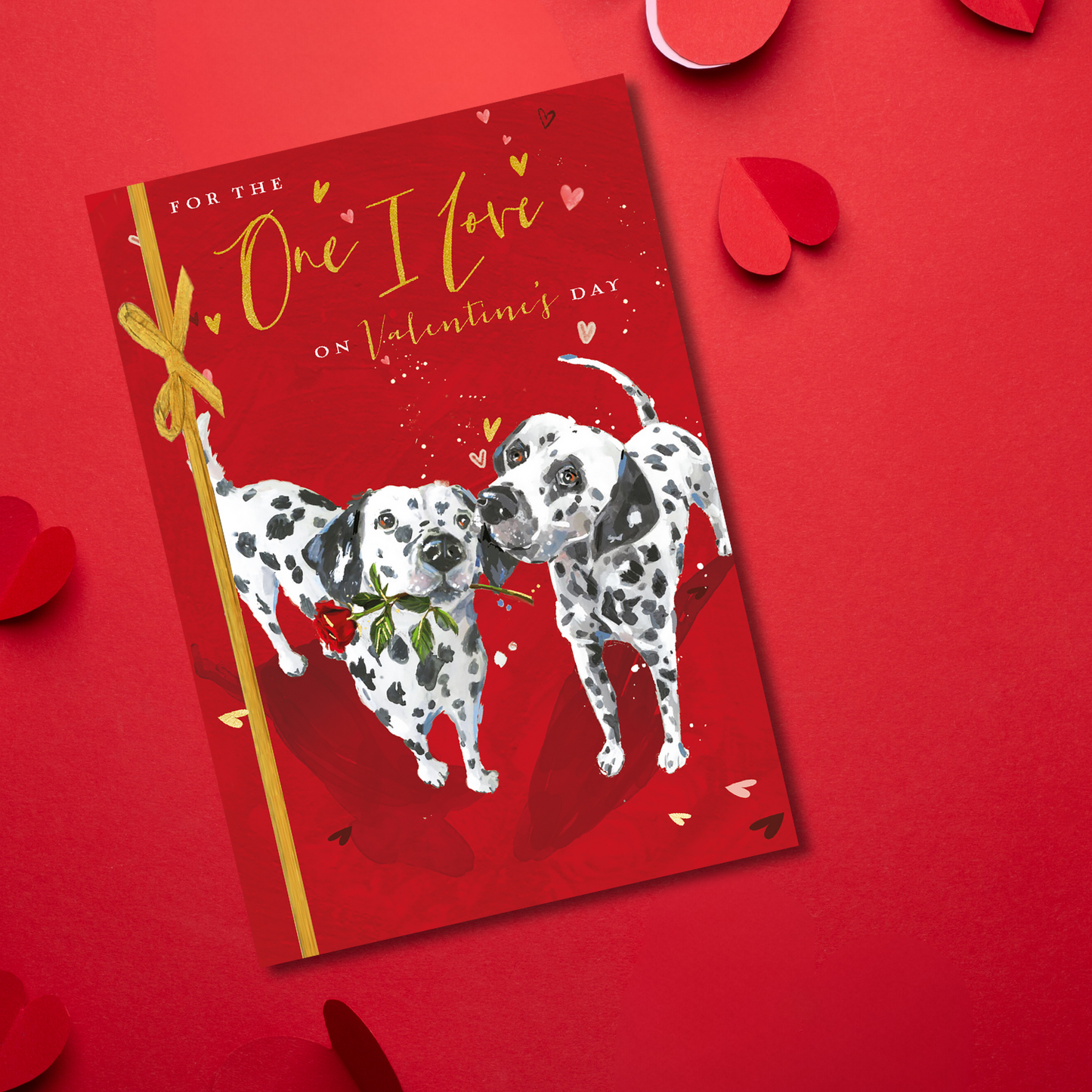 One I Love Spotted Love Blooms Valentines Day Hand-Finished Greeting Card