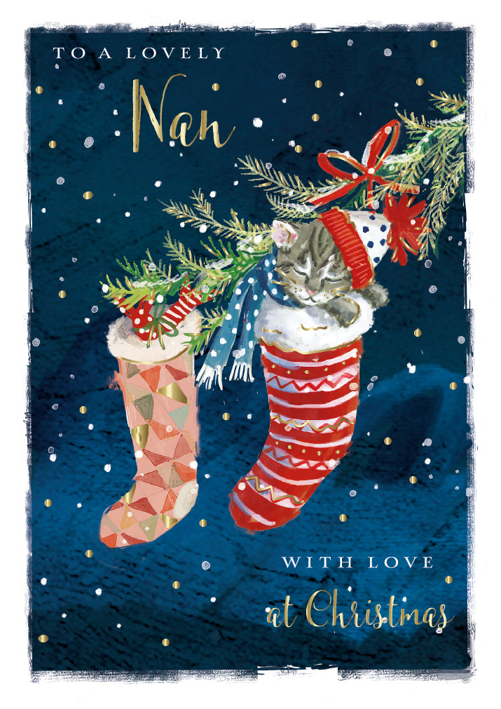 The Wildlife Lovely Nan Christmas Kitten Christmas Card