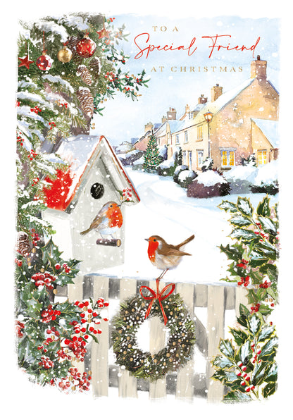 To A Special Friend Festive Robins Christmas Card