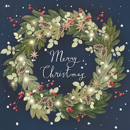 Box of 18 Paper House Festive Xmas Tree & Wreath Christmas Cards