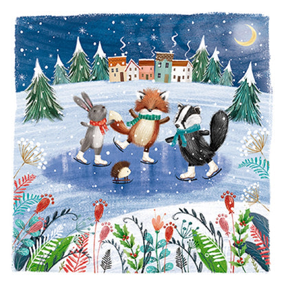 Box of 18 Paper House Festive Cute Woodland Animals Christmas Cards