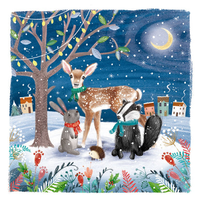 Box of 18 Paper House Festive Cute Woodland Animals Christmas Cards