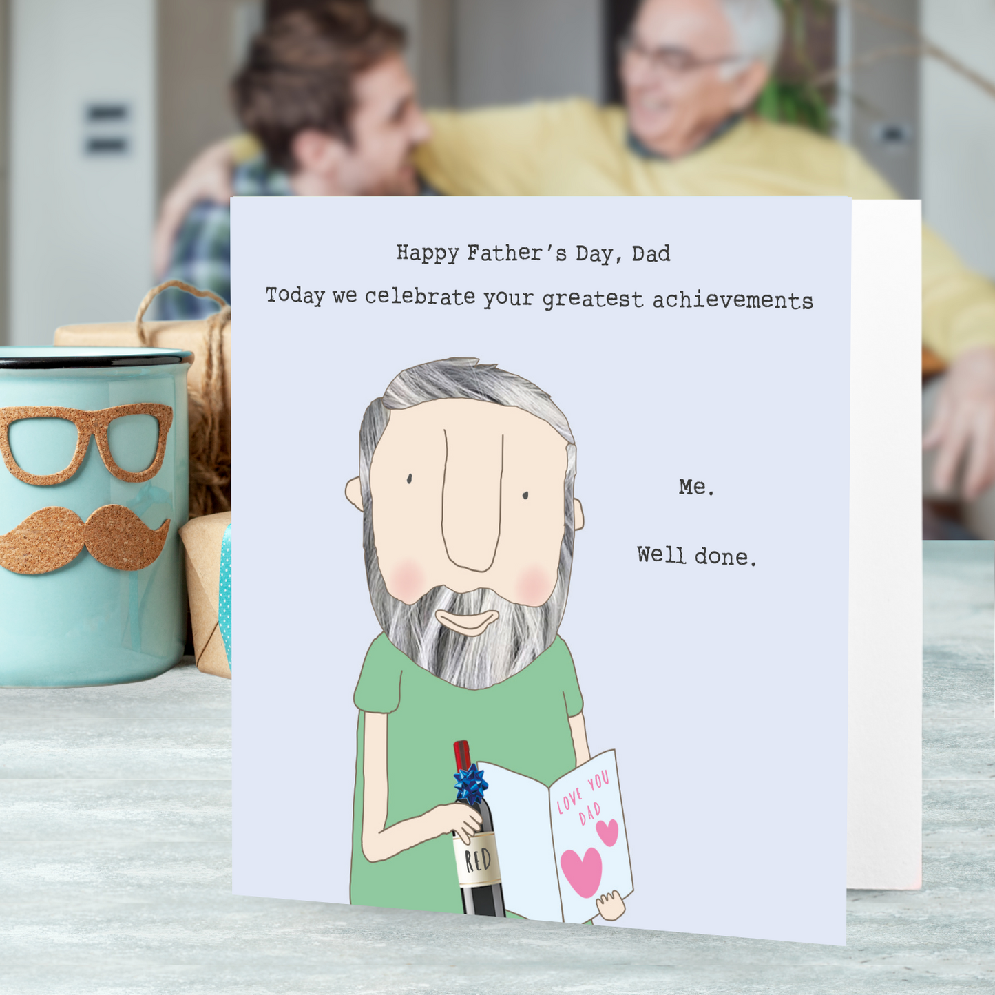 Rosie Made A Thing Well Done Dad Goals Achieved Father's Day Funny Greeting Card