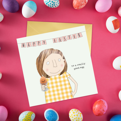 Rosie Made A Thing A Really Good Egg Easter Egg-stra Good Funny Greeting Card