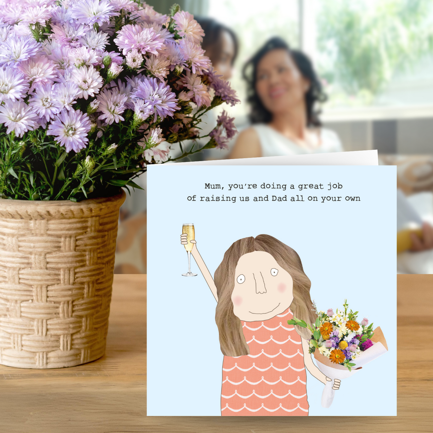Rosie Made A Thing Mum And Dad Cheers! Mother's Day Funny Greeting Card