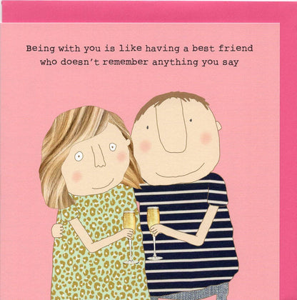 Rosie Made A Thing A Best Friend Bubbly Valentine's Day Funny Greeting Card
