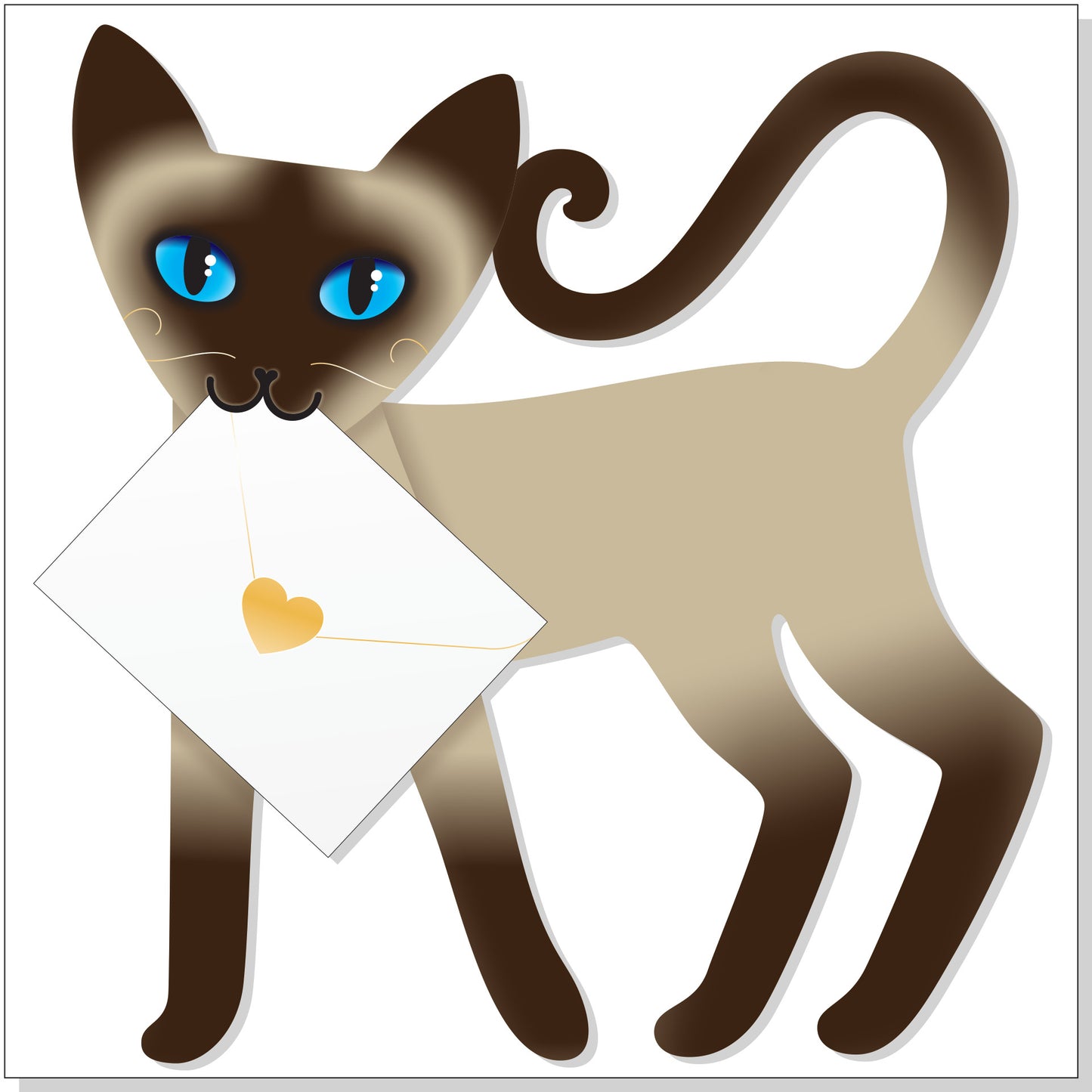 Dandy The Siamese Cat 3D Special Delivery Animal Greeting Card