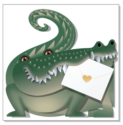 Harry The Crocodile 3D Special Delivery Animal Greeting Card