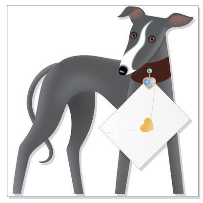 Shadow The Greyhound 3D Special Delivery Animal Greeting Card