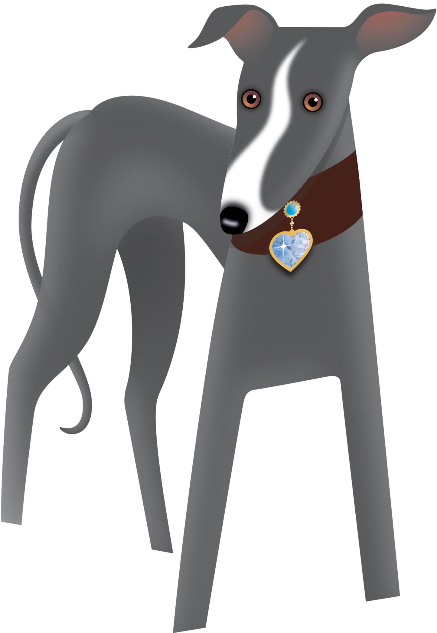 Shadow The Greyhound 3D Special Delivery Animal Greeting Card