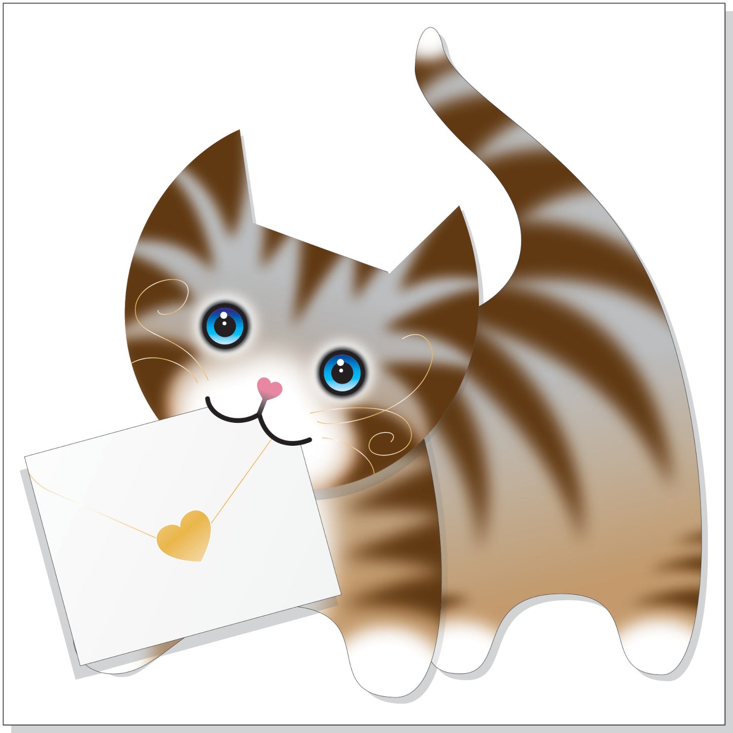 Tabby The Cute Cat 3D Special Delivery Animal Greeting Card
