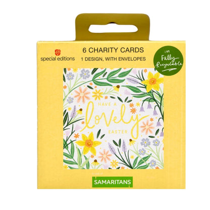 Pack Of 6 Samaritans Mini Lovely Floral Easter Cards Charity Greeting Cards