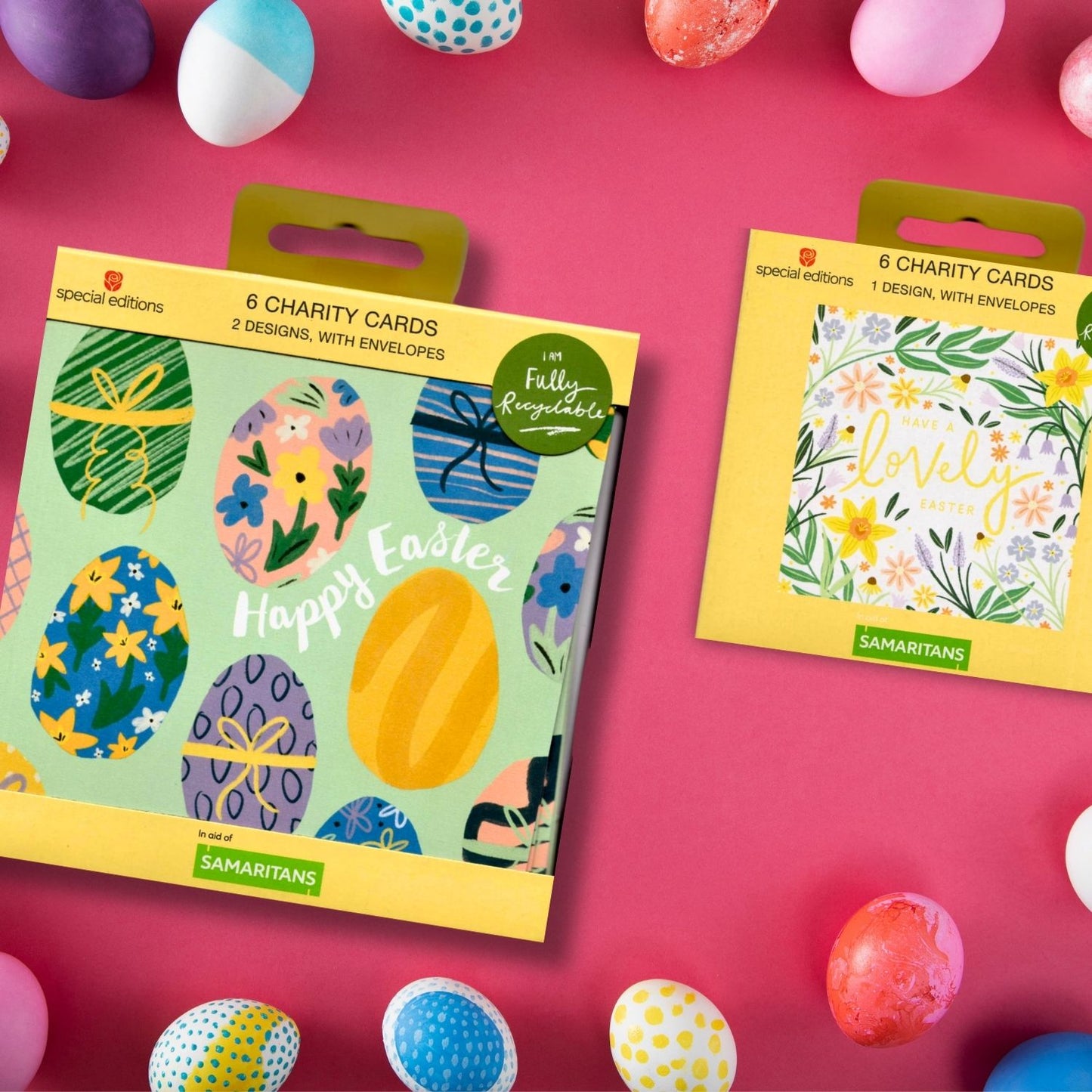 Pack Of 6 Samaritans Mini Lovely Floral Easter Cards Charity Greeting Cards