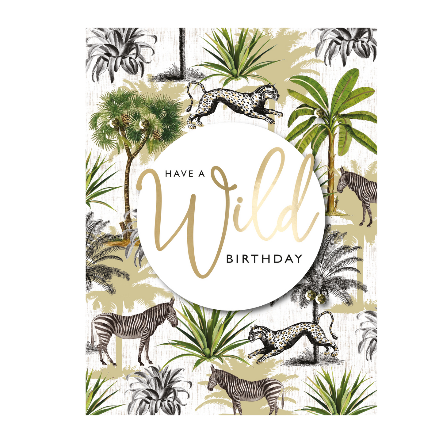 Large Embellished & Foiled A4 Jungle Birthday Card