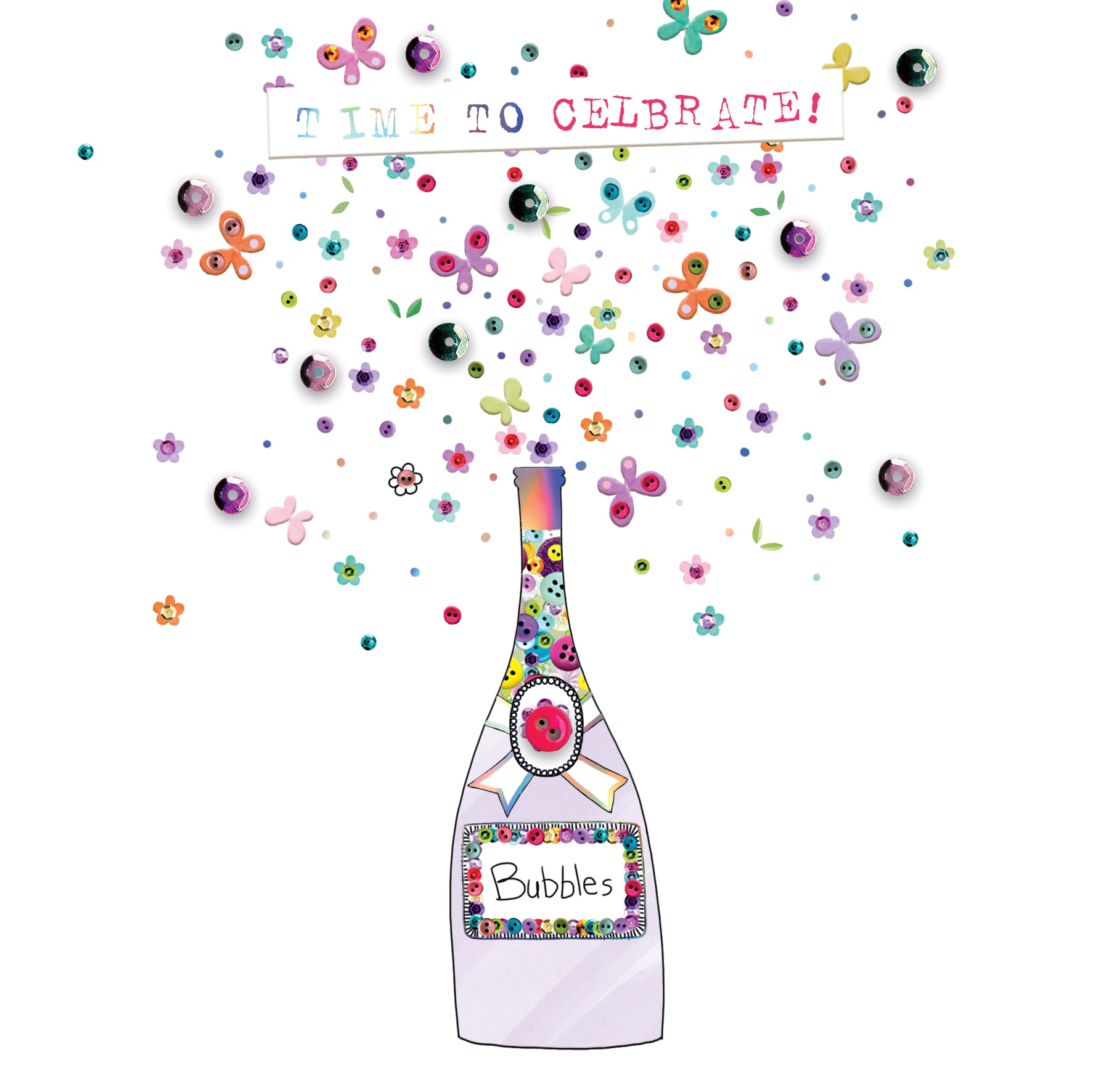 Using Buttons Birthday Card Time To Celebrate Hand-Finished Buttons Birthday Card – Love Kate's