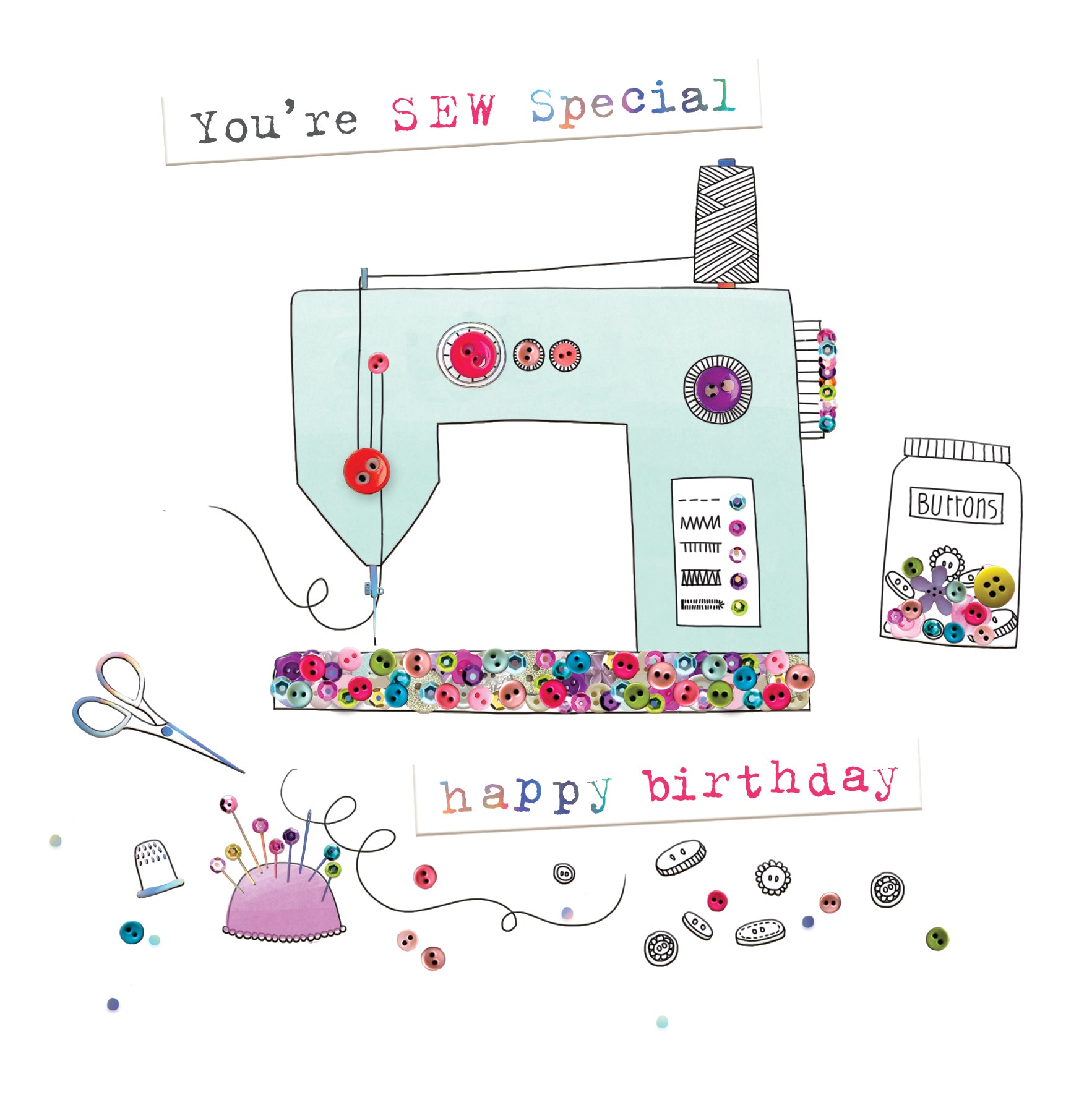 Using Buttons Birthday Card Sew Special Hand-Finished Buttons Birthday Card – Love Kate's