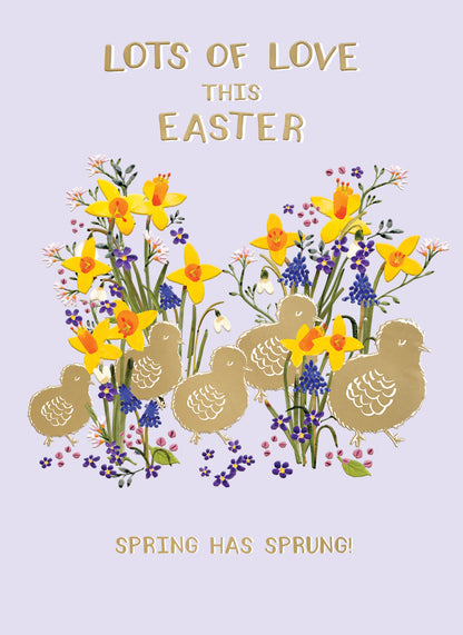 Spring Has Sprung Chick-A-Bloom Contemporary Easter Greeting Card