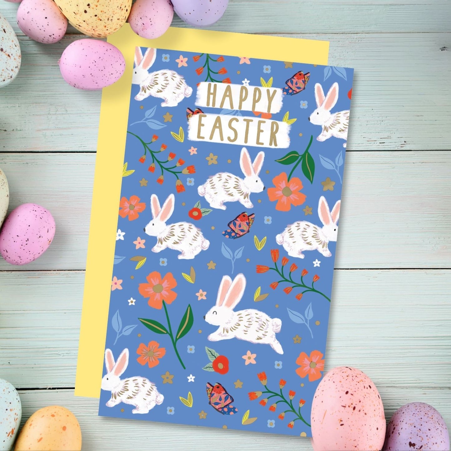 Happy Easter Hoppy Bunnies Easter Money Wallet Greeting Card Gift Card