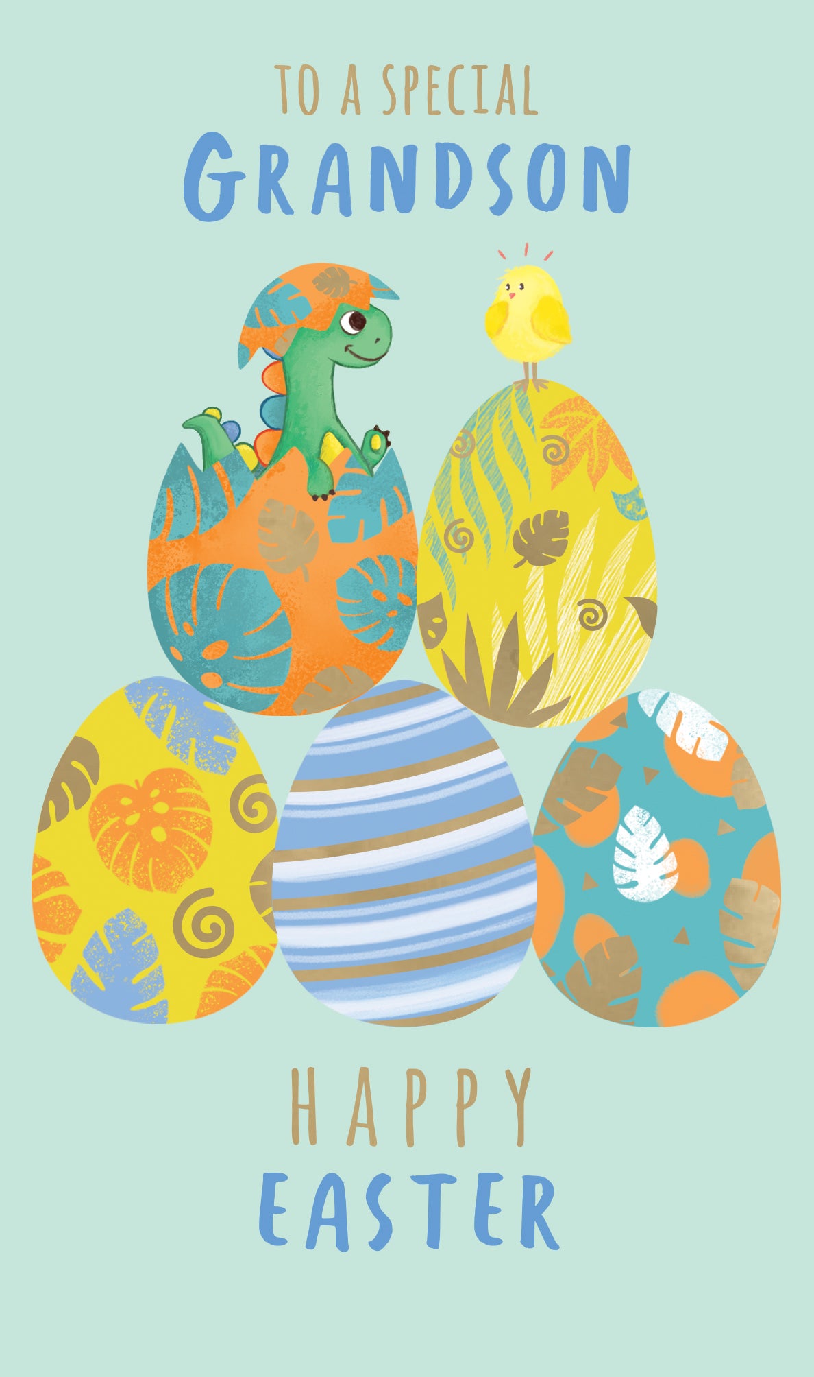 Special Grandson Eggceptionalosaur Easter Money Wallet Greeting Card Gift Card