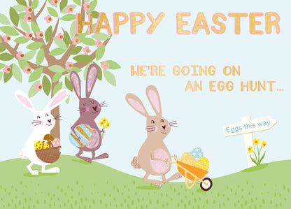 Easter Egg Hunt Hoppy Hunting Fun Pop Up Easter Greeting Card