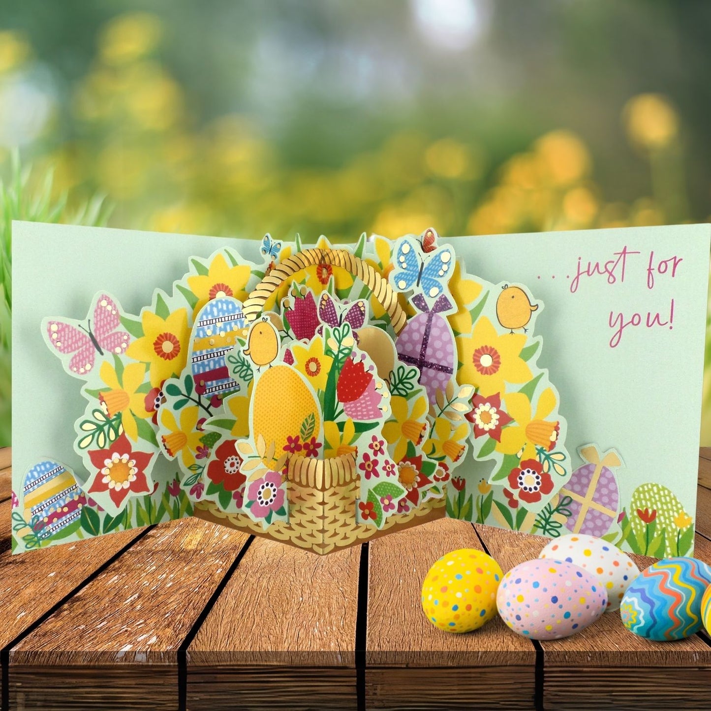 Easter Wishes Eggcellent Blooms Pop Up Easter Greeting Card