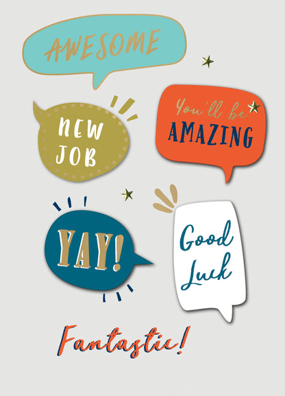 Awesome New Job Embellished Congratulations Greeting Card