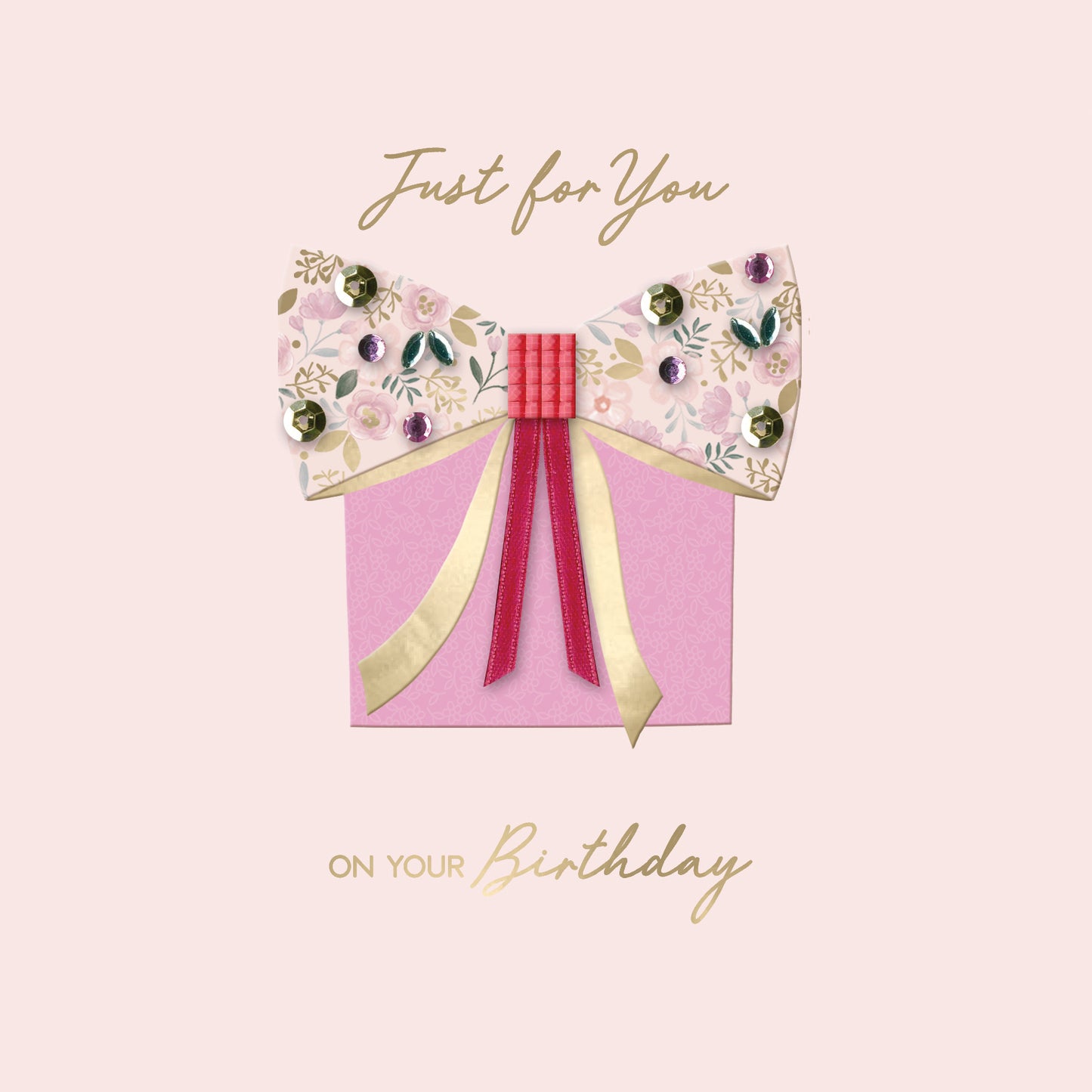 Jewelled Handmade Embellished Gift With Bow Birthday Card