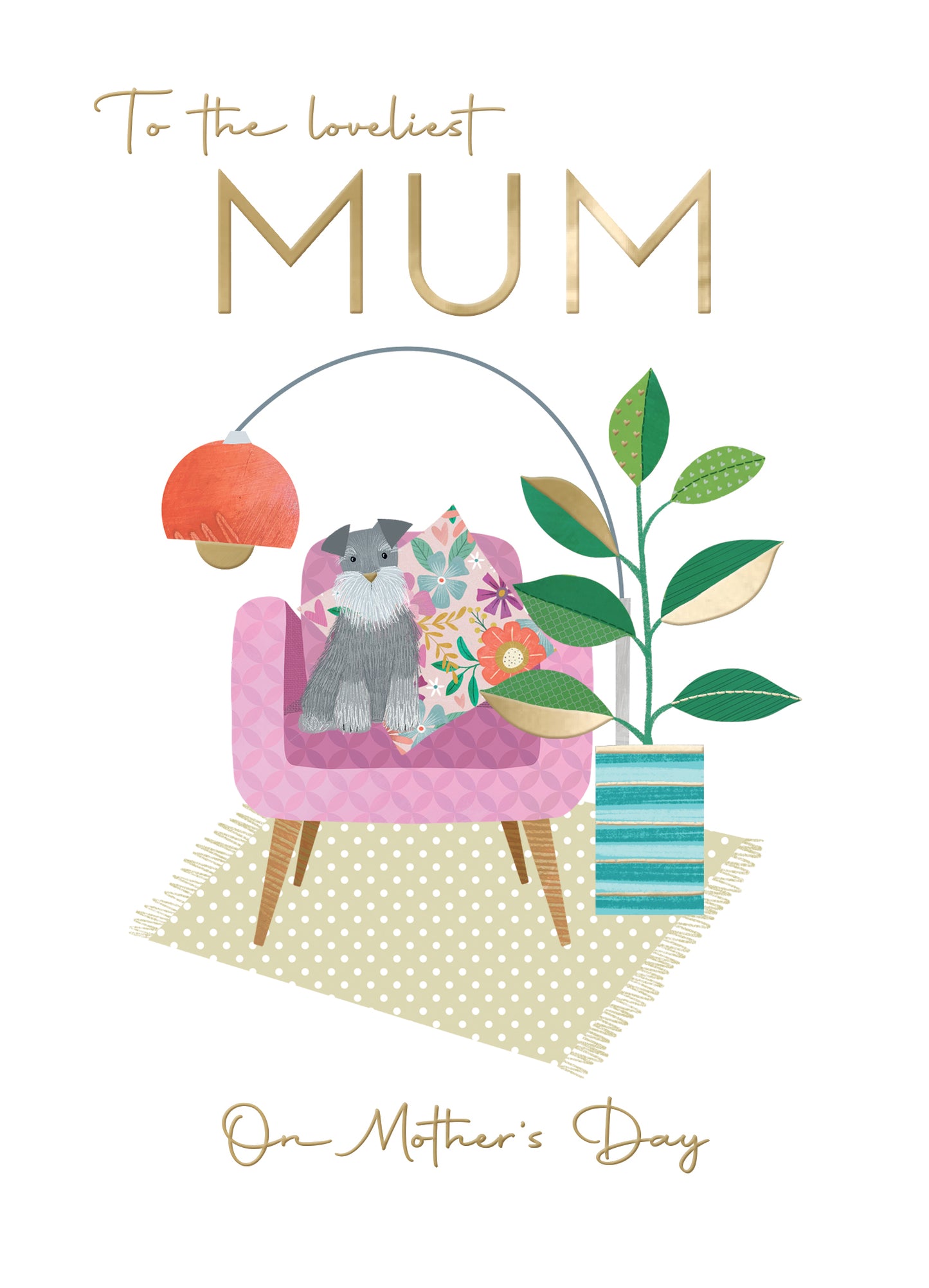 Loveliest Mum Pawsitively Relaxed Mother's Day Contemporary Greeting Card