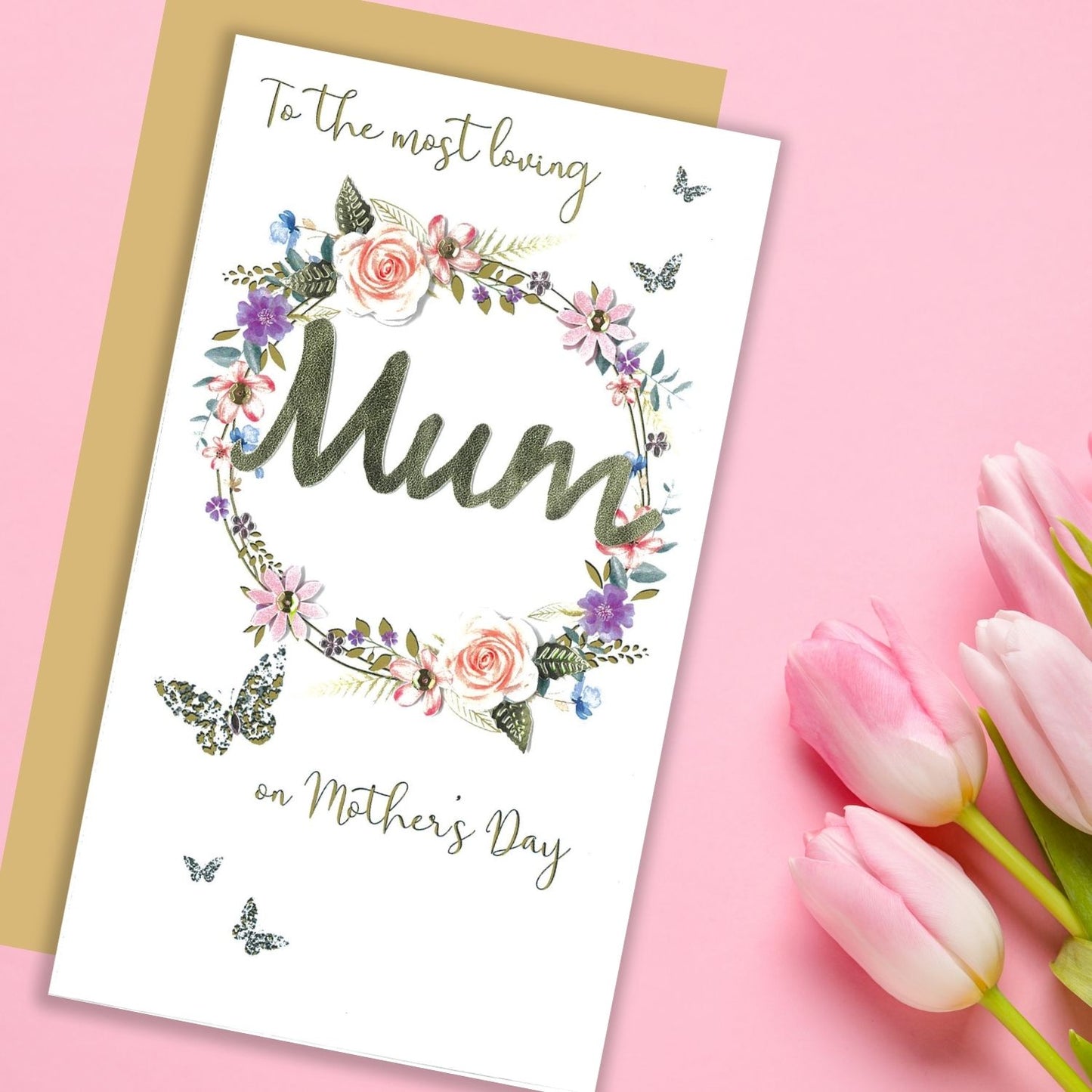 Most Loving Mum Mum's Blooming Love Mother's Day Hand-Finished Greeting Card