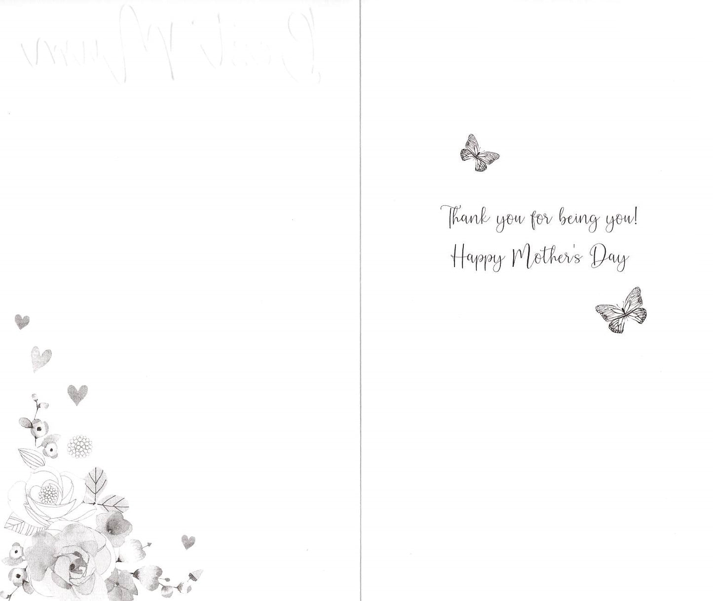 Best Mum Fluttery Floral Perfection! Mother's Day Hand-Finished Greeting Card