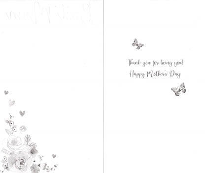 Best Mum Fluttery Floral Perfection! Mother's Day Hand-Finished Greeting Card