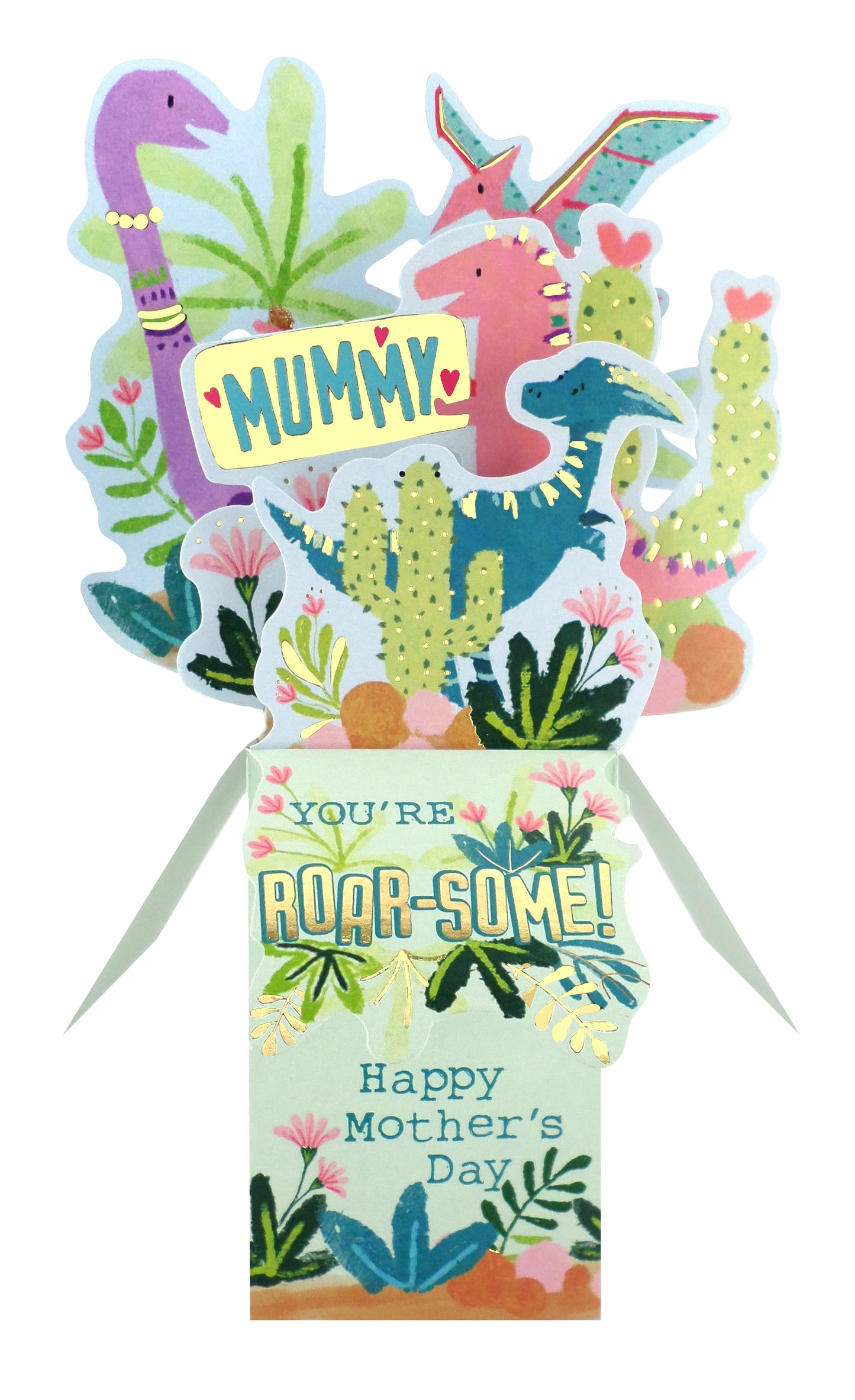 Mummy You're Roarsome Dino-Riffic Fun Mother's Day Pop Up Clever Cube Card