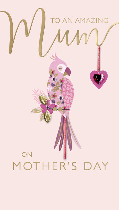 An Amazing Mum Perched For Perfection! Mother's Day Hand-Finished Greeting Card