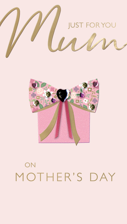 Just For You Mum Pretty In Pink! Mother's Day Hand-Finished Greeting Card
