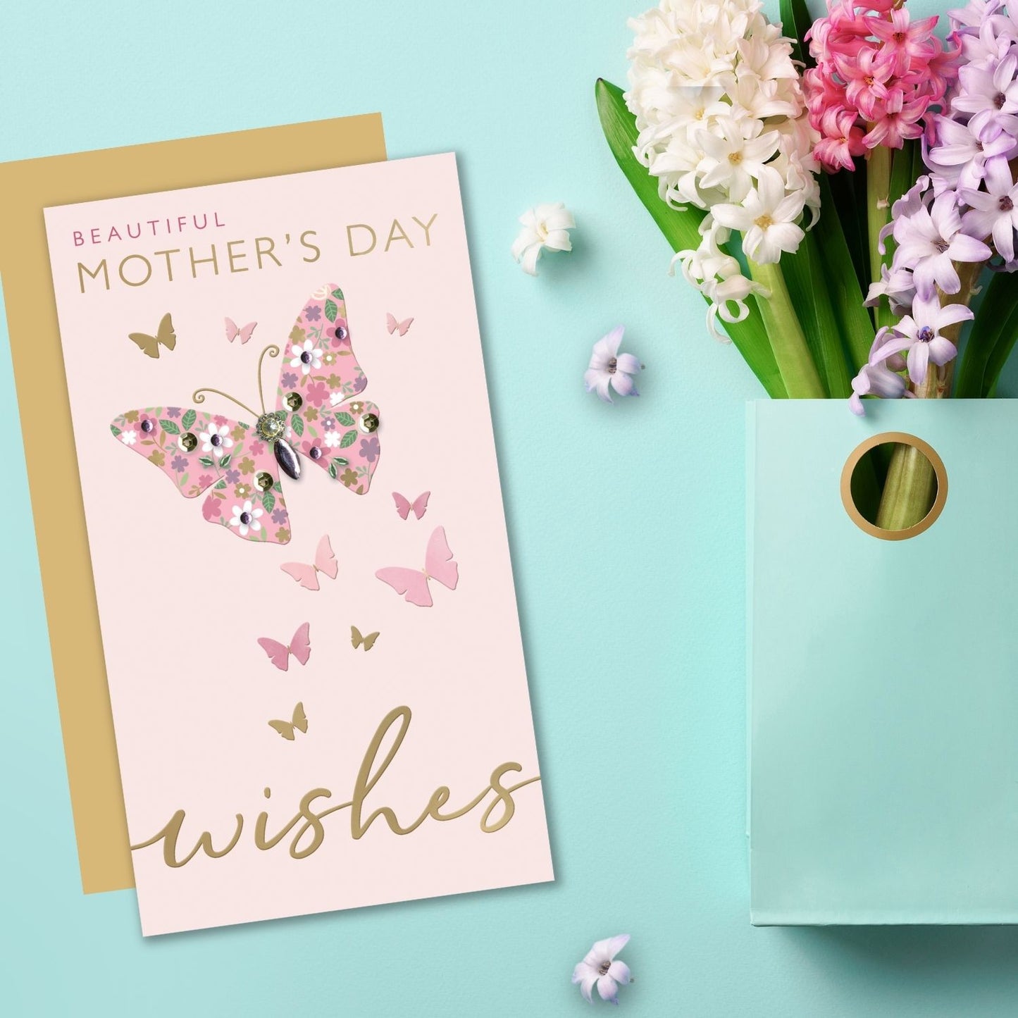 Beautiful Flutter In Luxury! Mother's Day Hand-Finished Greeting Card