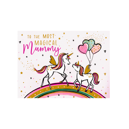Magical Mummy Rainbow Riding Unicorns! Mother's Day Pop Up Greeting Card
