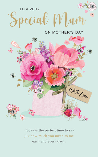 Very Special Mum Love In Bloom Mother's Day Hand-Finished Greeting Card