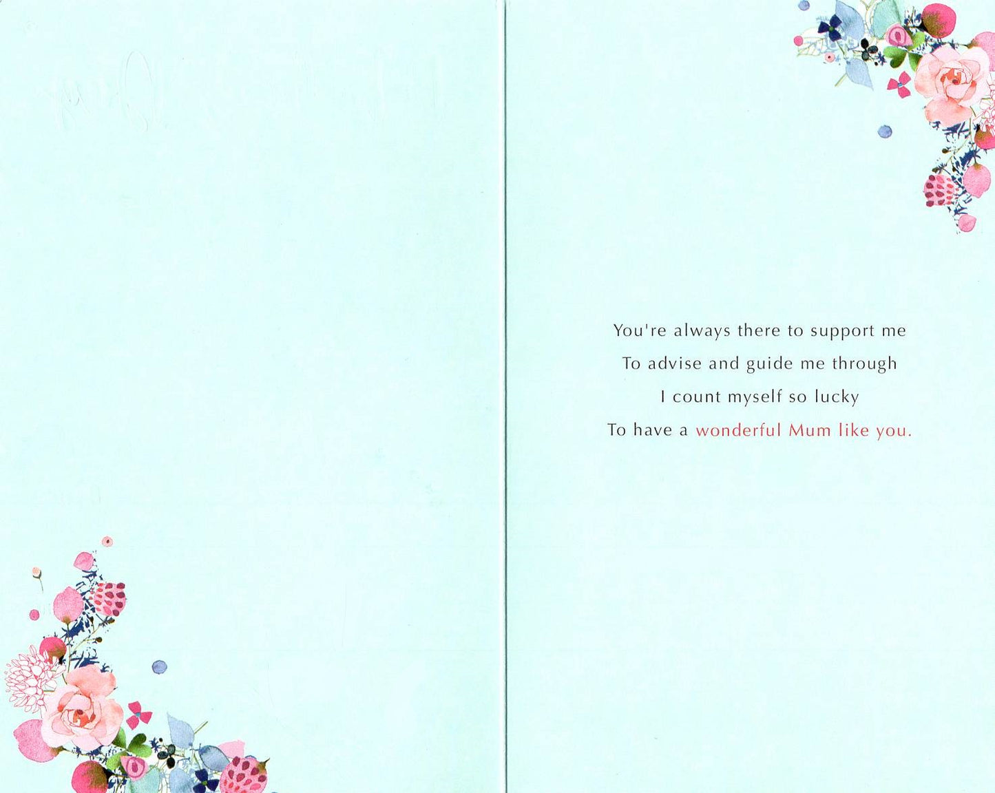 Thank You Mum Winged Water Dancers Mother's Day Hand-Finished Greeting Card