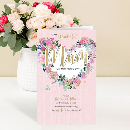 My Wonderful Mum Love, In Full Bloom Mother's Day Hand-Finished Greeting Card