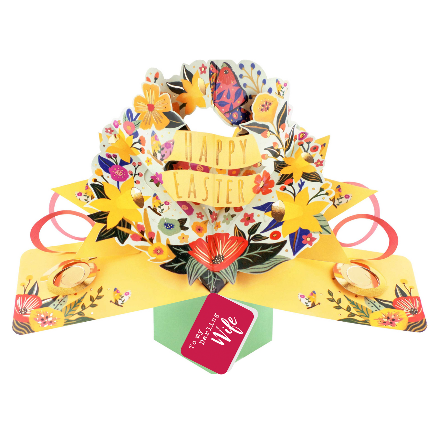 To My Darling Wife Happy Easter Spring Celebration Pop Up Greeting Card
